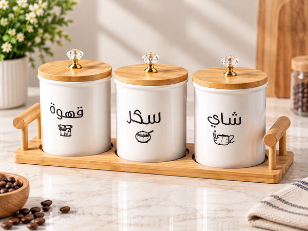 طقم كوفي بورسلين 3 قطع مقبض كريستال 8387 & ك*ق 18